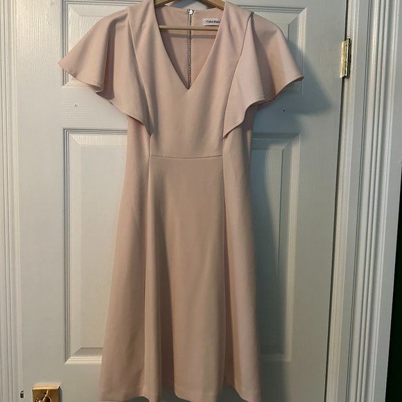 BLUSH CREPE DRESS - Picture 1 of 4